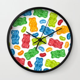Big Rainbow Gummy Bears Wall Clock