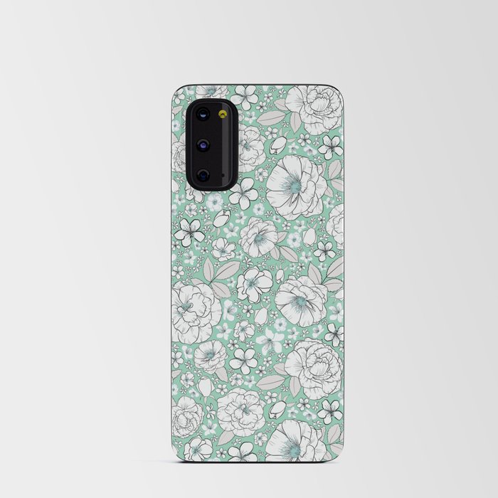 Boho Floral-Teal Android Card Case