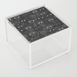Moody and dark pattern with hand-drawn cats. Acrylic Box