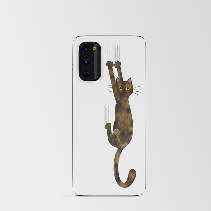 Tortoise Shell Cat Hanging On Funny Tortie Cat Android Card Case