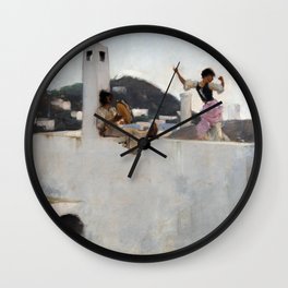 John Singer Sargent Capri Girl on a Rooftop Wall Clock