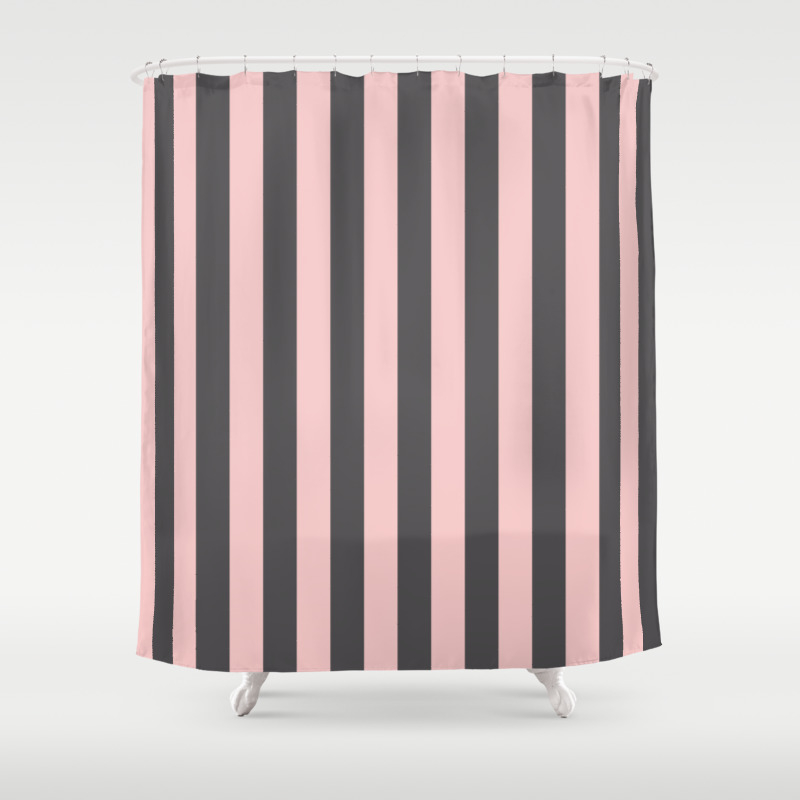 Millennial Pink Blush Coco Brown Neapolitan Stripes Pattern Shower