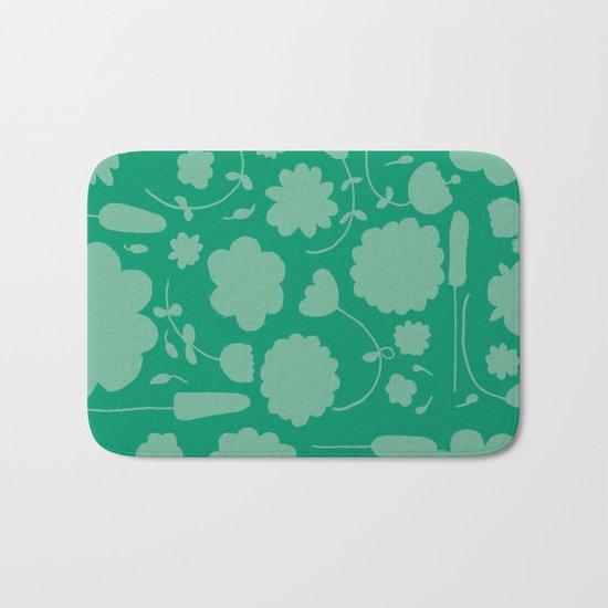 Floral green Bath Mat