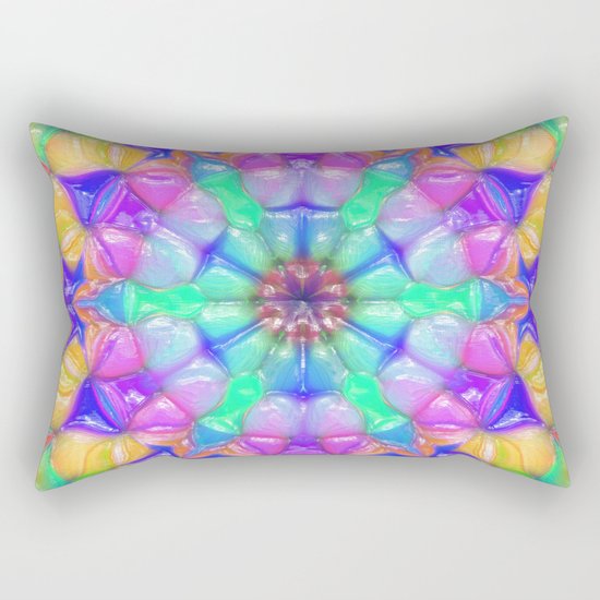 Colorful Concentric Reflections Rectangular Pillow