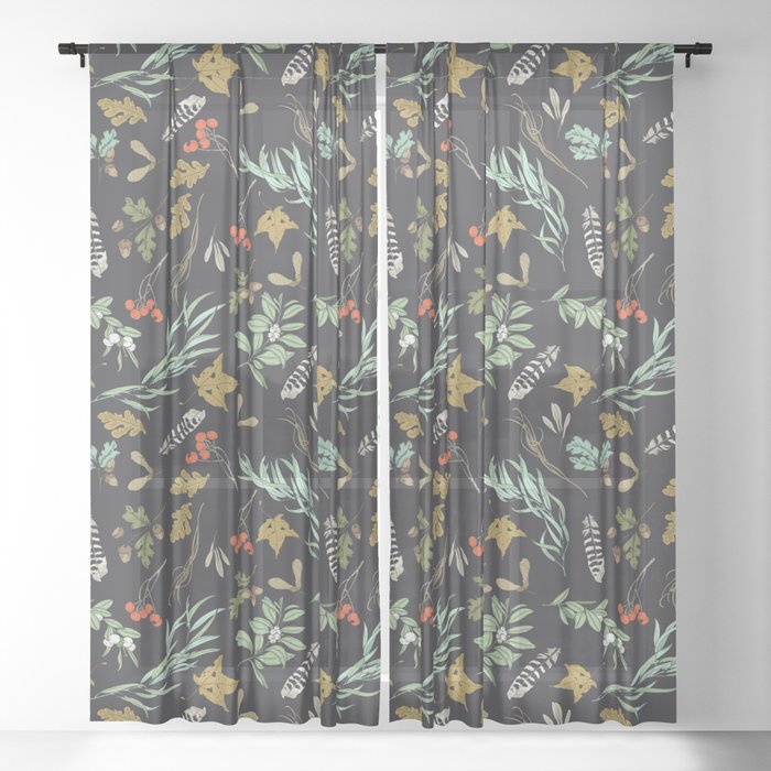 Boho vintage nature Sheer Curtain