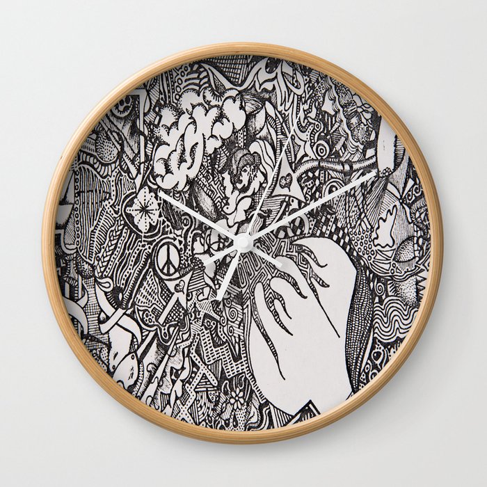 Black & White Bodies Abstract Wall Clock