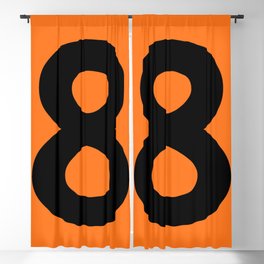 Number 8 (Black & Orange) Blackout Curtain
