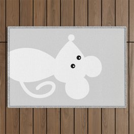 Nursery animal series - white mouse Outdoor Rug