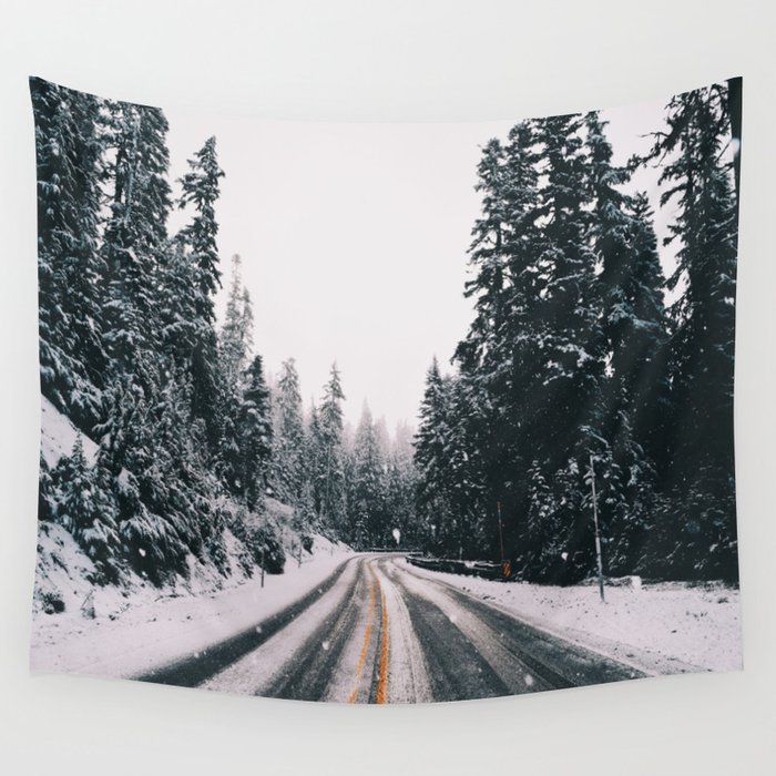 Winter Drive Wall Tapestry