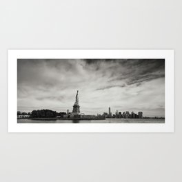 Back and white statue of liberty Art Print