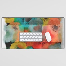 Floral Fold - turquoise red orange yellow green Desk Mat