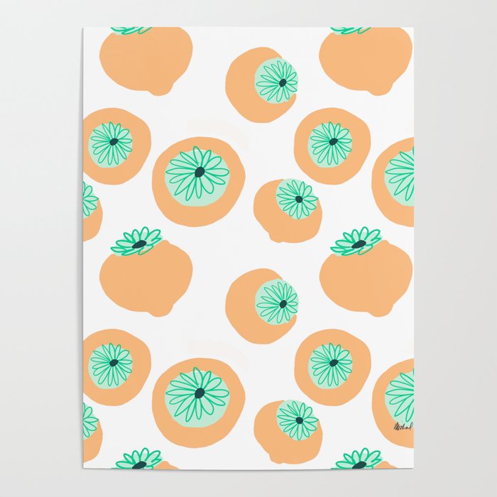 Poppy Pods in Orange Poster