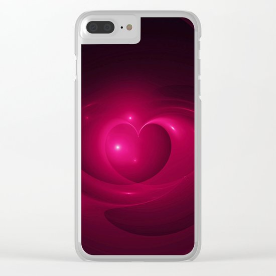 Here Is My Heart Fractal Clear iPhone Case