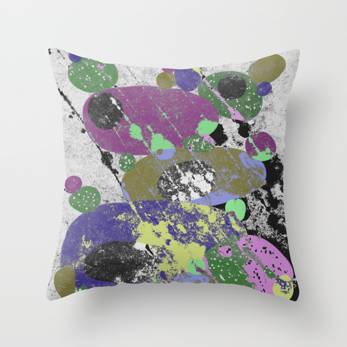 Stack Em Up! - Abstract, textured, pastel coloured artwork Throw Pillow