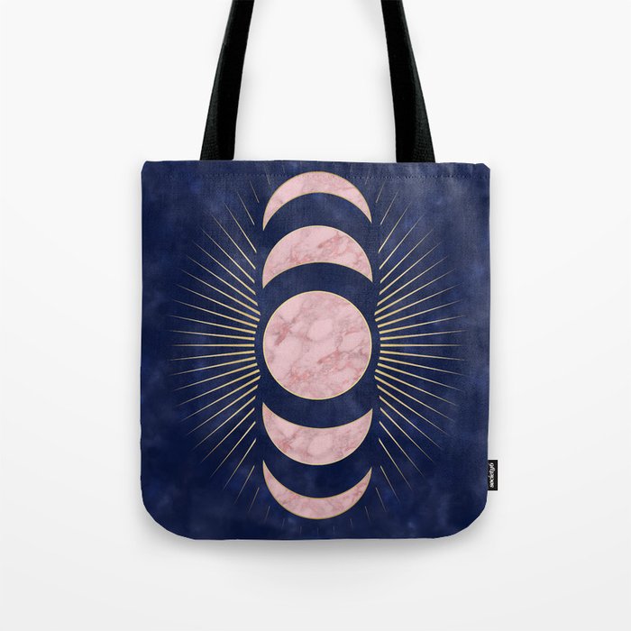 Rose Gold Moon Tote Bag