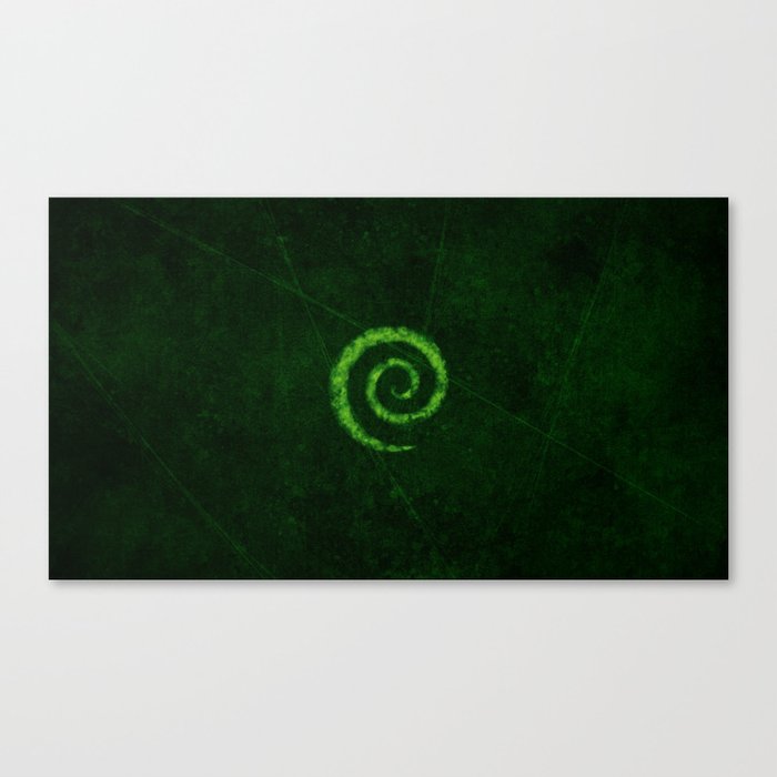 spiral centered over a dark green background Canvas Print