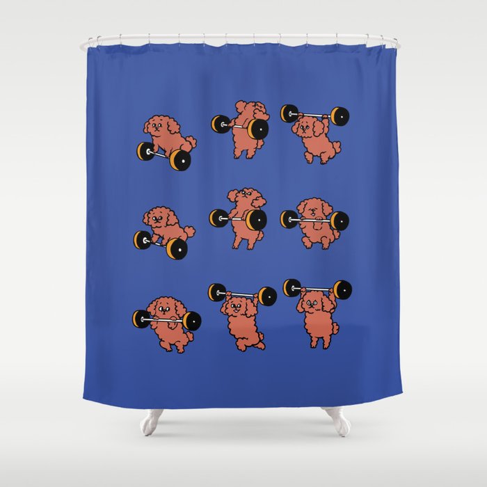 Olympic Lifting Poodle Shower Curtain By Huebucket Society6