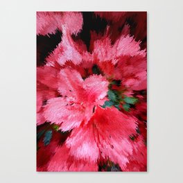 Red Azaleas blossom pixel art Canvas Print