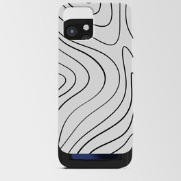 Minimalist Topographical Abstract in Black and White iPhone Card Case