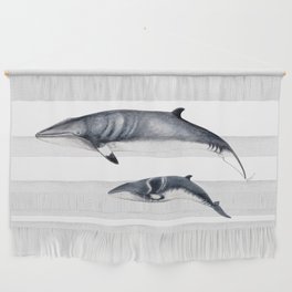 Minke whale with baby whale Wall Hanging