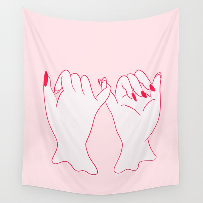pinkie promise Wall Tapestry
