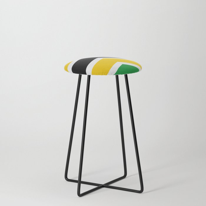 Chevron Jamaica Flag Colors Counter Stool