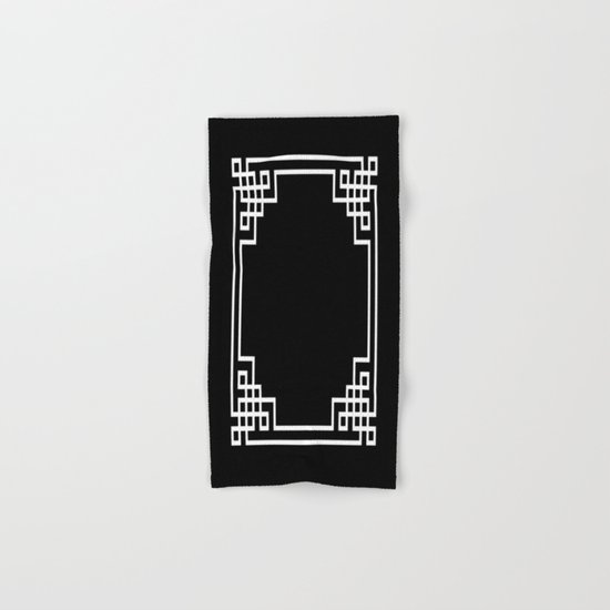 Black White Lattice Hand & Bath Towel