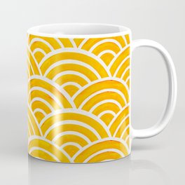 Japanese Seigaiha Wave – Marigold Palette Coffee Mug | Summer, Japanese, Minimalism, July, Wave, Linework, Japan, Curated, June, Lines 