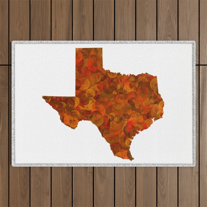 Texas State Map Art Design Outdoor Rug