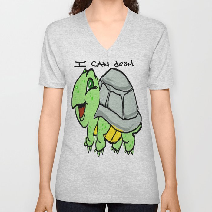 childish turtle  V Neck T Shirt