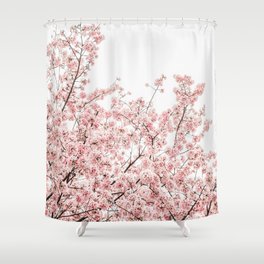 Pastel Pink Spring Flowers Shower Curtain