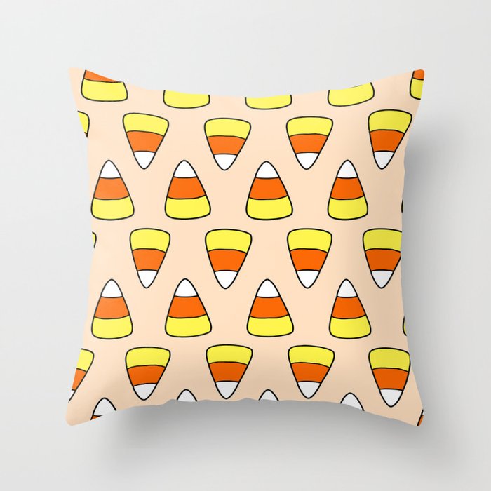 Orange Candy Corn Throw Pillow