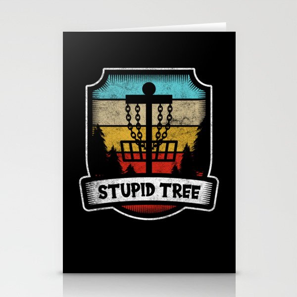 Stupid Tree Funny Disc Golf Stationery Cards
