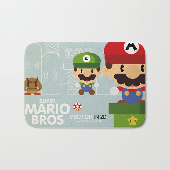 mario bros 2 fan art Bath Mat