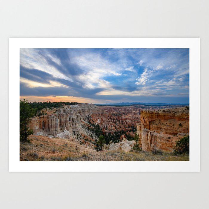 Bryce Point Sunset 4229 - Bryce Canyon National Park, Utah Art Print