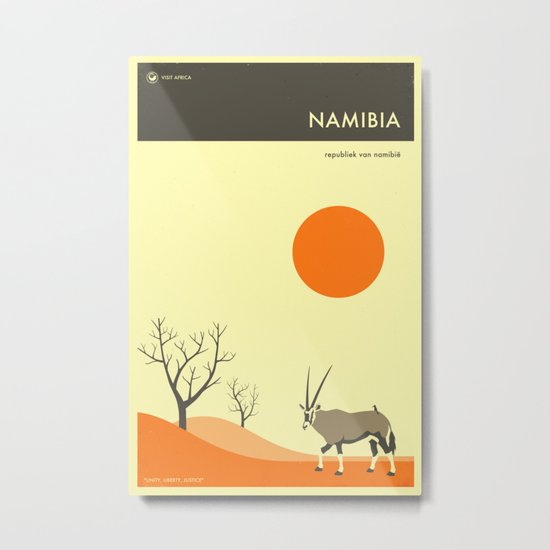 NAMIBIA TRAVEL POSTER Metal Print