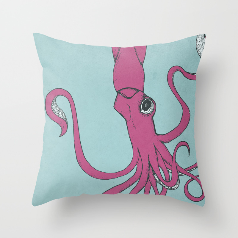 Giant Squid Throw Pillow By Mattedward Society6