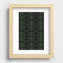 Liquid Light Series 8 ~ Green & Grey Abstract Fractal Pattern Recessed Framed Print