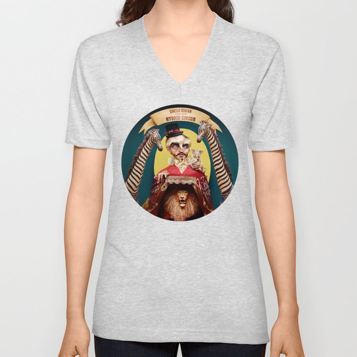 Uncle Edgar and the Hybrid Circus V Neck T Shirt