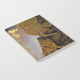 Freya's Tears - Starry Night (Golden Tears) portrait painting by Gustav Klimt Notebook