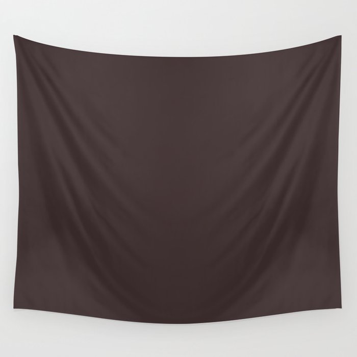 Dark Gray Brown Solid Color Pantone Chocolate Plum 19-1110 TCX Shades of Black Hues Wall Tapestry