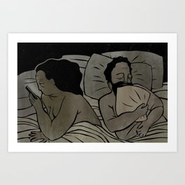 Lovers in. bed Art Print