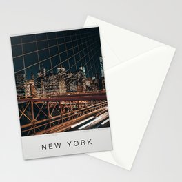 Brooklyn Bridge and Manhattan skyline in New York City Stationery Card