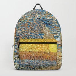 Van Gogh : The Sower (Sower with Setting Sun) Backpack | Sun, Painting, Vangoghseries, Framedartprint, Vintage, Homedecor, Decor, Oil, Purevintagelove, Digital 
