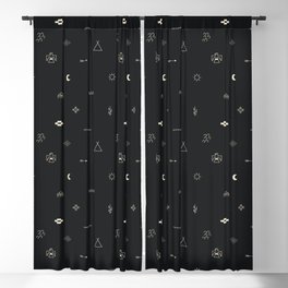 Southwestern Symbolic Pattern in Black & Cream Blackout Curtain