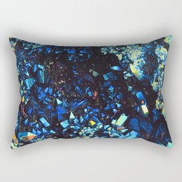 Luxurious Rich Blue 'Healing Lights" Aura Quartz Rectangular Pillow