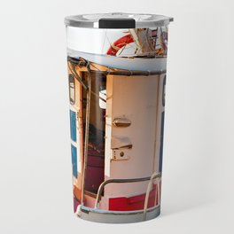 Greek Fishers Boat | Colorful Travel Photography in Greece, Europe   Travel Mug