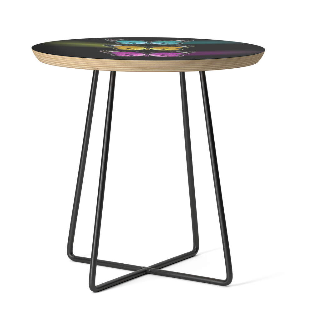 3 Colorful Butterflies Side Table by vannina