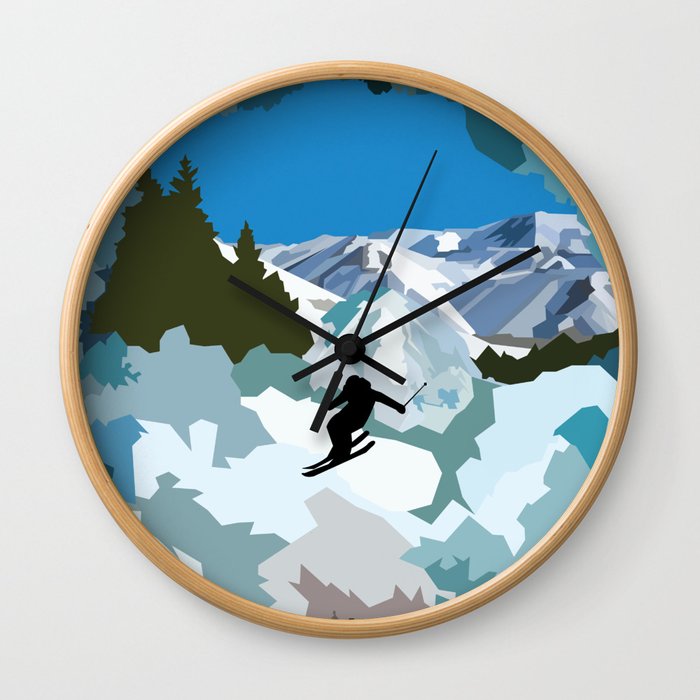 The Skier Wall Clock
