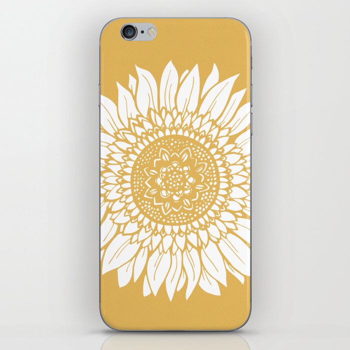 Yellow Sunflower Drawing iPhone Skin